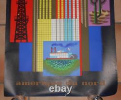 Affiche Air France, ancienne originale, amerique du nord, nathan