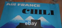 Affiche Air France, ancienne originale, chili, nathan