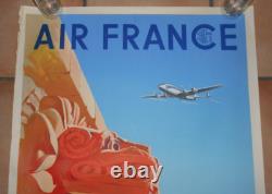 Affiche Air France, ancienne originale, paris mexico, serge Prout, 1952
