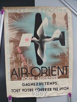 Affiche Air Orient France Syrie Indochine Poste Aerienne Signee A M Cassandre