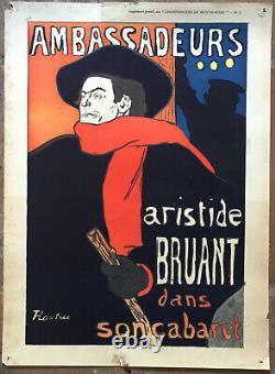 Affiche Ambassadeurs Aristide Bruant Dans Son Cabaret Toulouse Lautrec 1906