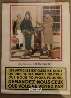 Affiche Ancienne 1930 Armand Rapeno Calorifère Monopole