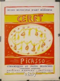 Affiche Ancienne 1958 de PICASSO pour le Musee de CERET imprimerie ARNERA
