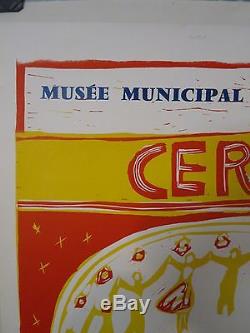 Affiche Ancienne 1958 de PICASSO pour le Musee de CERET imprimerie ARNERA