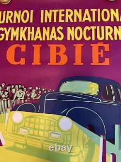 Affiche Ancienne 1959 Bastia Cibié Tournoi International De Gymkhanas Nocturnes