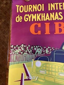 Affiche Ancienne 1959 Bastia Cibié Tournoi International De Gymkhanas Nocturnes