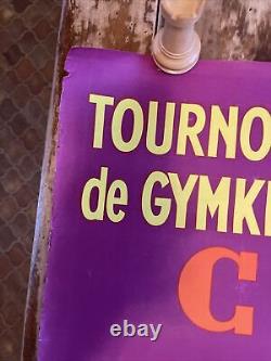 Affiche Ancienne 1959 Bastia Cibié Tournoi International De Gymkhanas Nocturnes