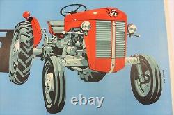 Affiche Ancienne 1961 Massey Ferguson Tracteur 825 32 35 65 Petit Gris Pony