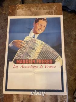 Affiche Ancienne Accordéons Maugein Frères Verchuren
