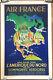 Affiche Ancienne Air France Amerique Du Nort Plaquet 1951 62 X 100 Cm