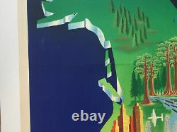 Affiche Ancienne Air France Amerique Du Nort Plaquet 1951 62 X 100 CM