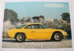 Affiche Ancienne Alpine A110 Renault Jaune 1971 Tres Rare