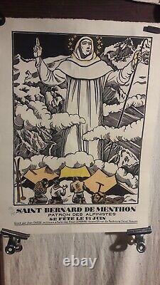 Affiche Ancienne Alpinisme Se Bernard De Menthon