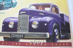 Affiche Ancienne Anglaise Camion Commer Rootes Superpoise 6 Cyl Ohv Engine 1955