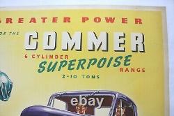 Affiche Ancienne Anglaise Camion Commer Rootes Superpoise 6 Cyl Ohv Engine 1955