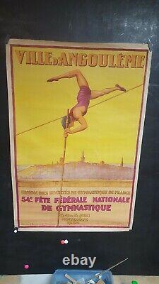 Affiche Ancienne Angouleme Fete Federale De Gymnastique 1933