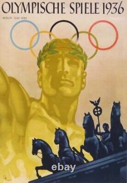 Affiche Ancienne Anonyme 1935 Jeux Olympiques 1936 La Porte De Brandebourg