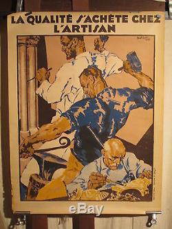 Affiche Ancienne Artisanat Rene Kuder 1939 Deco