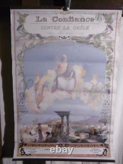 Affiche Ancienne Assurances Vendanges Mythologie Jolie