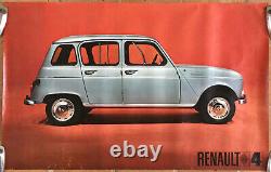 Affiche Ancienne Auto Automobile Renault 4 Parisienne Printed Braun Circa 1960