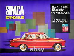 Affiche Ancienne Automobile Simca Etoile CI 1965