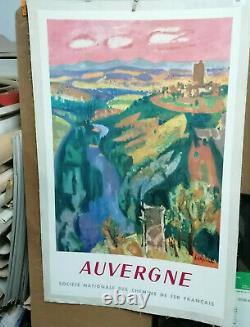 Affiche Ancienne Auvergne Chemin De Fer Sncf 1959