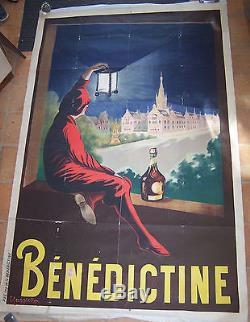 Affiche Ancienne Bar Café Liqueur Benedictine Cappiello Circa 1907 129 X 198 CM