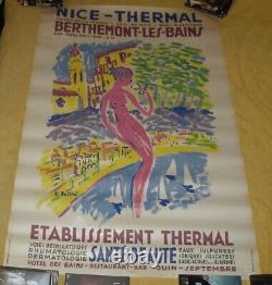 Affiche Ancienne Berthemont- Nice 120 X 80 CM Par Bellini Parfait Etat