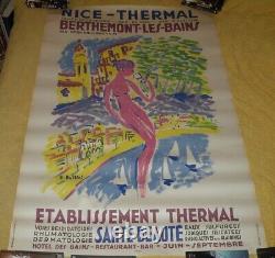 Affiche Ancienne Berthemont- Nice 120 X 80 CM Par Bellini Parfait Etat