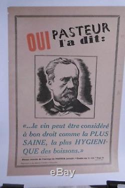 Affiche Ancienne Bienfaits Vin Pasteur