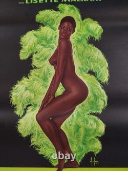 Affiche Ancienne Cabaret Revue Parisienne Signee Aslan Lisette Malidor Casino
