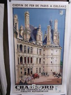 Affiche Ancienne Chateau De Chambord Scene D'epoque