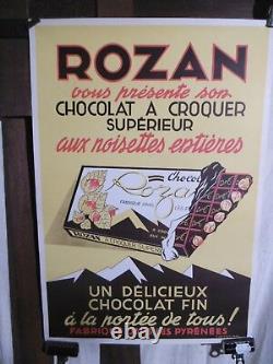 Affiche Ancienne Chocolat Rozan Pyrenees
