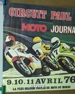 Affiche Ancienne Circuit Paul Ricard Moto Journal 1976 Depardieu