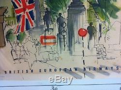 Affiche Ancienne Compagnie Aérienne BEA British European Airways