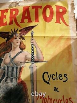 Affiche Ancienne Cycles Et Motocycles Liberator Circa 1900 Pal Clouet