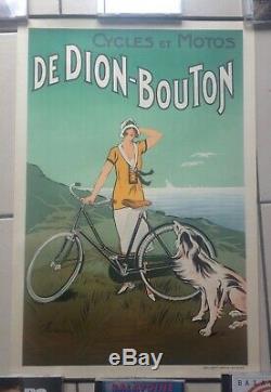 Affiche Ancienne Cycles Et Motos De Dion Bouton C. Fournery 1925 Art Déco