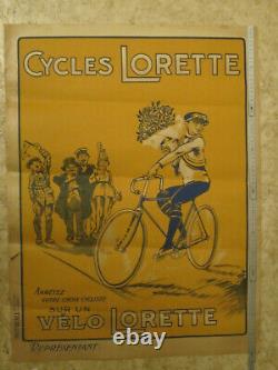 Affiche Ancienne Cycles Lorette. Vélo Lorette