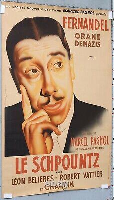 Affiche Ancienne De Cinema Albert Jorio Film Pagnol Fernandel Le Spountz 1938
