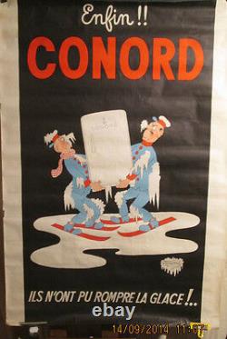 Affiche Ancienne Dubout Frigidaire Conord Humour