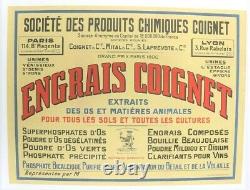 Affiche Ancienne Engrais Coignet Os & Animaux Alimentation Betail Volaille 1920