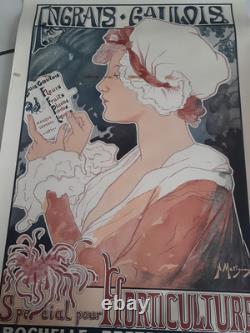 Affiche Ancienne Engrais Gaulois Signé Albert Matignon 54 CM Par 36 CM