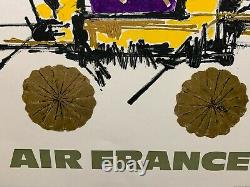 Affiche Ancienne Entoilée AIR FRANCE JAPON par Georges MATHIEU 1967 dim 061X099