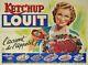 Affiche Ancienne Entoilee Raoul Auger Ketchup Louit Circa 1950