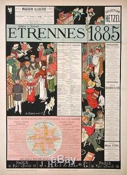 Affiche Ancienne Étrennes 1885 Collection Hetzel Jules Verne
