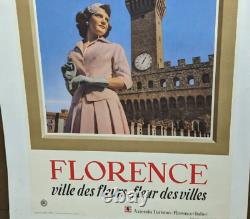 Affiche Ancienne Firence Florence Italia Italie 1954