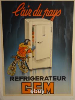 Affiche Ancienne Frigo Esquimau Sympa