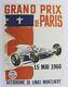 Affiche Ancienne Grand Prix France Circuit Linas Autodrome Montlhery 16 Mai 1966