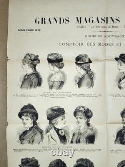 Affiche Ancienne Grands Magasins du Louvre Saison d'Hiver 1879