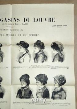 Affiche Ancienne Grands Magasins du Louvre Saison d'Hiver 1879